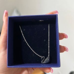 Brand new Swarovski black swan necklace